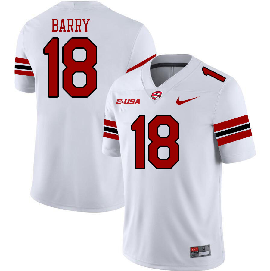 Western Kentucky Hilltoppers #18 Moussa Barry College Football Jerseys Stitched Sale-White